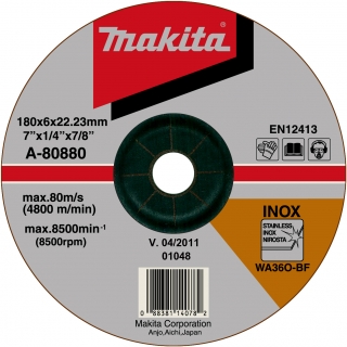 Brusný kotouč 180x6x22mm na nerez Makita
